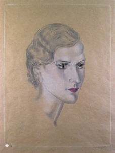 藤田嗣治　婦人像1927年　絵画（銅版画）作品