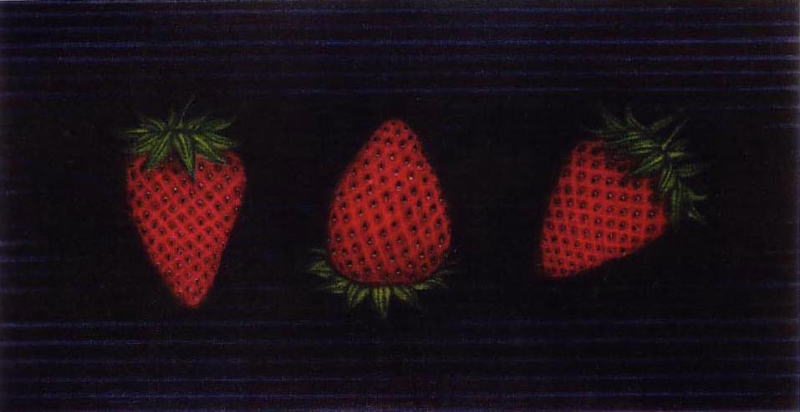 加山又造　三つの苺　1977年　絵画（銅版画）作品