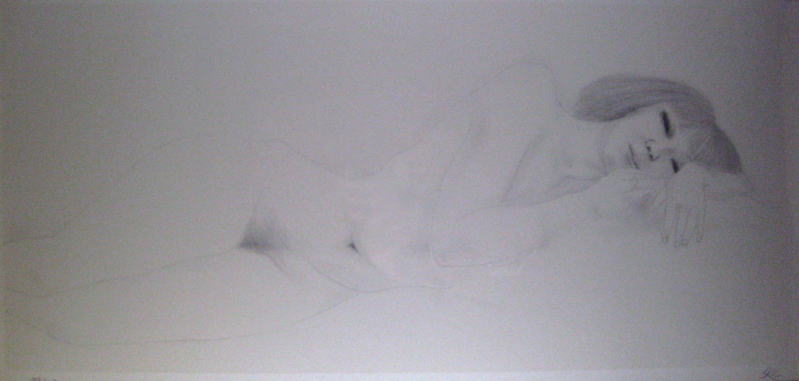 加山又造　横たわる裸婦�T-4　絵画（リトグラフ）作品