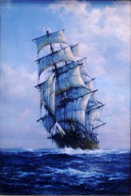鈴木政輝　帆船　絵画（油彩）作品